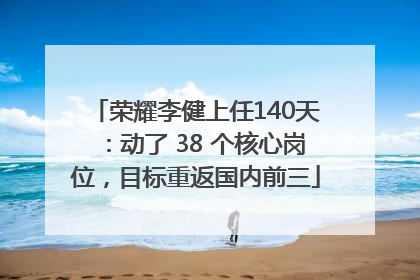 荣耀李健上任140天：动了 38 个核心岗位，目标重返国内前三