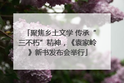 聚焦乡土文学 传承“三不朽”精神，《袁家岭》新书发布会举行