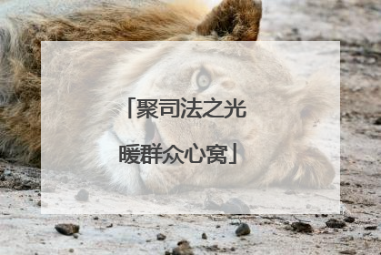 聚司法之光 暖群众心窝