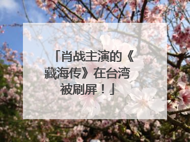 肖战主演的《藏海传》在台湾被刷屏！