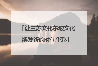 让三苏文化东坡文化焕发新的时代华彩
