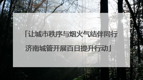 让城市秩序与烟火气结伴同行 济南城管开展百日提升行动