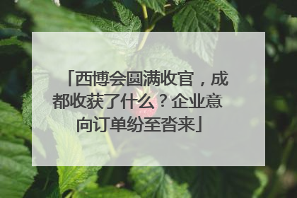 西博会圆满收官，成都收获了什么？企业意向订单纷至沓来