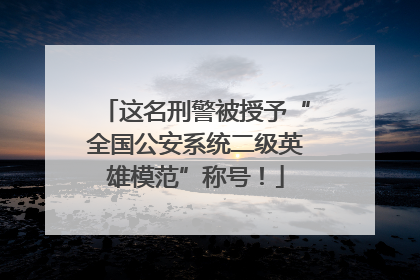 这名刑警被授予“全国公安系统二级英雄模范”称号！