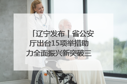 辽宁发布｜省公安厅出台15项举措助力全面振兴新突破三年行动决胜之战