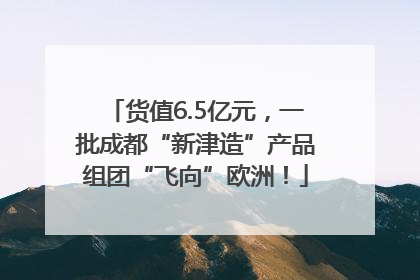 货值6.5亿元，一批成都“新津造”产品组团“飞向”欧洲！