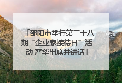 邵阳市举行第二十八期“企业家接待日”活动 严华出席并讲话