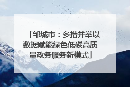 邹城市：多措并举以数据赋能绿色低碳高质量政务服务新模式