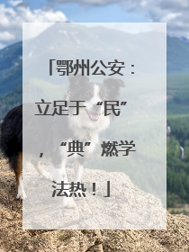 鄂州公安：立足于“民”，“典”燃学法热！
