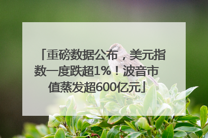 重磅数据公布，美元指数一度跌超1%！波音市值蒸发超600亿元
