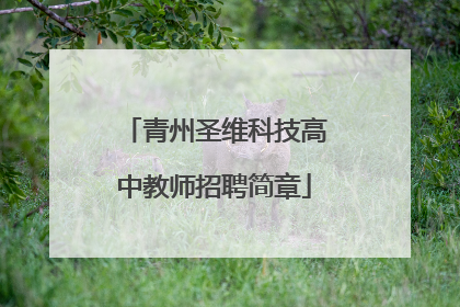 青州圣维科技高中教师招聘简章