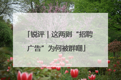 锐评｜这两则“招聘广告”为何被群嘲