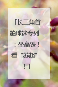 长三角首趟球迷专列：坐高铁！看“苏超”！