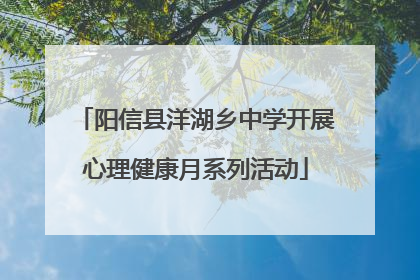 阳信县洋湖乡中学开展心理健康月系列活动