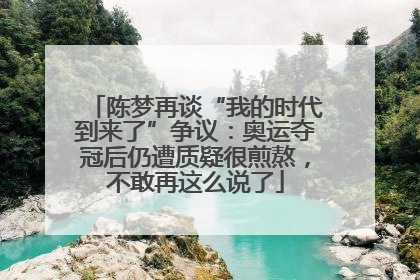 陈梦再谈“我的时代到来了”争议：奥运夺冠后仍遭质疑很煎熬，不敢再这么说了