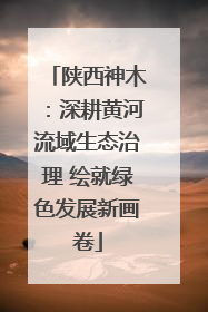 陕西神木：深耕黄河流域生态治理 绘就绿色发展新画卷