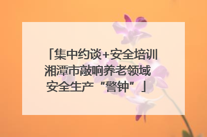 集中约谈+安全培训 湘潭市敲响养老领域安全生产“警钟”