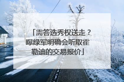需答选秀权送走？曝绿军明确会听取霍勒迪的交易报价