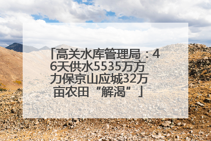 高关水库管理局：46天供水5535万方 力保京山应城32万亩农田“解渴”