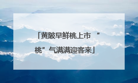黄陂早鲜桃上市 “桃”气满满迎客来