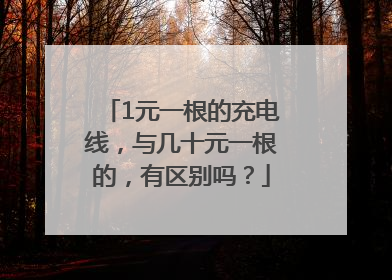 1元一根的充电线，与几十元一根的，有区别吗？