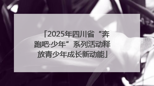 2025年四川省“奔跑吧·少年”系列活动释放青少年成长新动能
