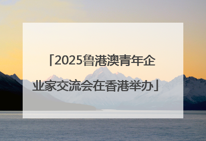2025鲁港澳青年企业家交流会在香港举办