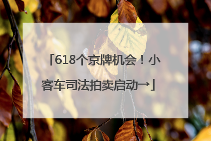 618个京牌机会！小客车司法拍卖启动→