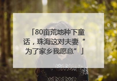 80亩荒地种下童话，珠海这对夫妻“为了家乡我愿意”