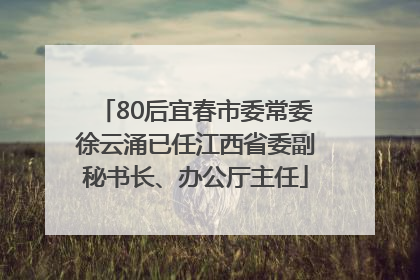 80后宜春市委常委徐云涌已任江西省委副秘书长、办公厅主任